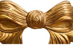 Decoro a forma di fiocco in legno finitura foglia oro anticato L87xPR7xH50 cm Made in Italy