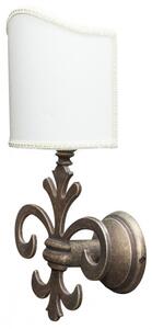 Lampada applique da muro style fiorentino in fusione di ottone invecchiato L21XPR17XH38 cm Made in Italy