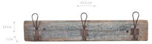 Attaccapanni da parete in legno massello L57,5XPR7XH14 cm