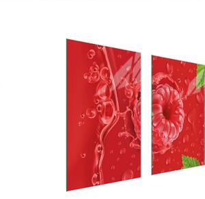 Piastre copri fornelli 2 pezzi 75x52 Copri piano cottura in Vetroceramica tagliere in vetro rosso lampone