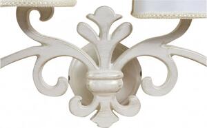 Lampada applique da muro style fiorentino in fusione di ottone patinato in bianco invecchiato L56XPR17XH30 cm Made in Italy