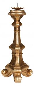 Candeliere in legno finitura foglia oro Made in Italy