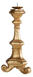 Candeliere in legno finitura foglia oro Made in Italy