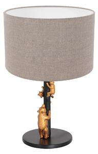 Anne Lighting - lampada da tavolo - Animaux - nero - lino metallo - Ø 20cm - E27 - 8231ZW