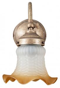 Lampada applique a muro style Liberty in fusione di ottone invecchiato L28XPR13XH23 cm Made in Italy
