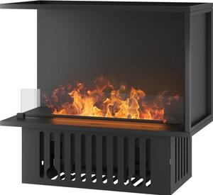 Caminetto a Vapore Acqueo da Incasso Corner L800 con Fiamma Multicolore, Effetto 3D e Controllo App, Serbatoio 1.2l - 80cm Autorefill