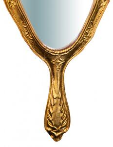 Specchiera a mano in legno finitura foglia oro anticata L14xPR1,5xH30 cm Made in Italy