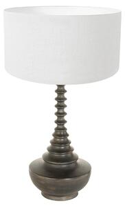 Anne Lighting - lampada da tavolo - Bois - nero - legno lino - Ø 40cm - E27 - 3760ZW