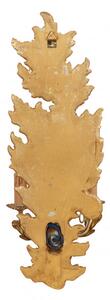 Coppia di Lampade Applique Shabby in legno e ferro finitura foglia oro anticato Made In Italy