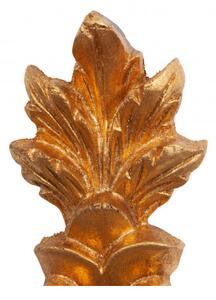 Lampada Applique Shabby in legno e ferro finitura foglia oro anticato Made In Italy