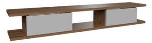 Mobile TV Sospeso 120x20x18 cm 2 Ante E Vano A Giorno Delta Rovere E Bianco