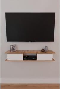 Mobile TV Sospeso 120x20x18 cm 2 Ante E Vano A Giorno Delta Rovere E Bianco