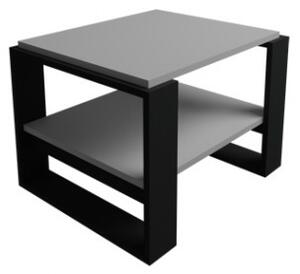 Tavolino Basso Da Salotto Stile Moderno 63x54x45 Axel Bianco E Antracite - LBSIGN