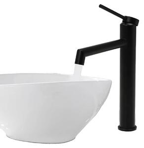 Rubinetto per lavabo, acciaio inossidabile, altezza 30,5 cm, lunghezza del tubo flessibile 50 cm, montaggio a filo, cartuccia in ottone