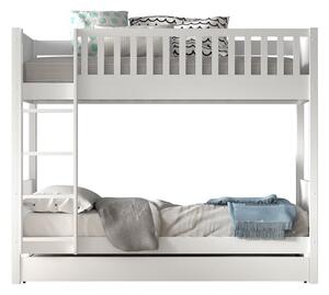 Letto a castello in pino bianco con spazio contenitivo 90x200 cm SCOTT - Vipack