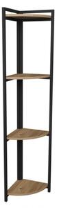 Libreria Angolare 4 Ripiani 30x30x160 Stile Industrial Uma Rovere
