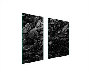 Piastre copri fornelli 2 pezzi 75x52 Vetroceramica copri piano cottura vetro tagliere pietre nero