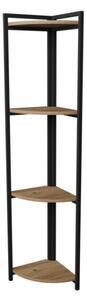 Libreria Angolare 4 Ripiani 30x30x160 Stile Industrial Uma Rovere