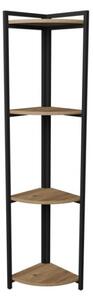 Libreria Angolare 4 Ripiani 30x30x160 Stile Industrial Uma Rovere