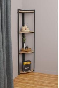 Libreria Angolare 4 Ripiani 30x30x160 Stile Industrial Uma Rovere