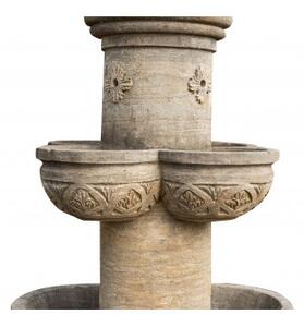 Fontana con 8 Vasche in Pietra, L90xPR90xH160 cm