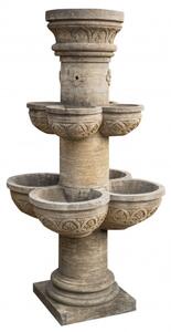 Fontana con 8 Vasche in Pietra, L90xPR90xH160 cm