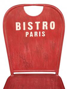 Sedia sagomata "Bistro de Paris" in ferro finitura rosso anticata L43xPR48xH92 cm