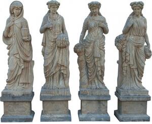 Set statue quattro stagioni in pietra L56xPR56xH225 cm