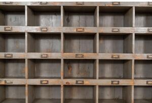 Vetrina libreria in legno massello di rovere L154xPR33xH105 cm