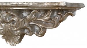 Mensola in legno finitura foglia argento anticato Made in Italy L45xPR12,5xH14 cm