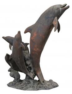 Fontana di delfini in fusione di bronzo L190xPR150xH250 cm