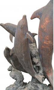Fontana di delfini in fusione di bronzo L190xPR150xH250 cm