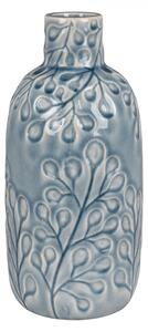 Romina - Vaso In Ceramica Blu Con Motivo Floreale