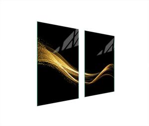 Piastre copri fornelli 2 pezzi 75x52 Copri piano cottura in Vetroceramica tagliere in vetro Golden Black