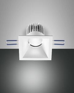 Fabas Luce Faretto da incasso quadrato con struttura in alluminio e lampadina a LED Alice Alluminio Bianco 3000k Luce Calda LED INTEGRATO 7W 1 Lampadina Lumen 800