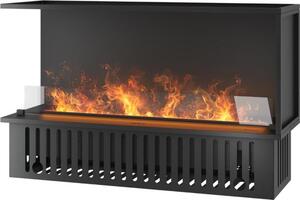 Caminetto a Vapore Acqueo da Incasso Corner L1200 con Fiamma Multicolore, Effetto 3D e Controllo App, Serbatoio 2.4l - 120cm Autorefill