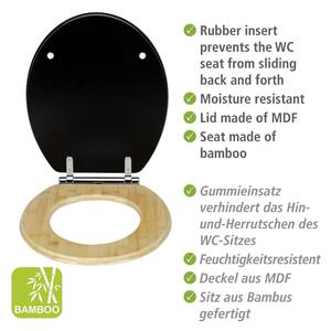 Sedile per WC con chiusura automatica 37 x 44 cm Bambusa - Wenko