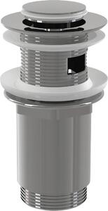 Valvola di scarico Alcadrain per lavabi CLICK/CLACK 5/4" interamente in metallo con troppopieno, tappo piccolo