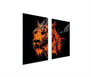 Piastre copri fornelli 2 pezzi 75x52 Copri piano cottura in Vetroceramica tagliere in vetro tigrato nero