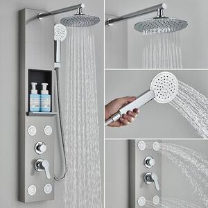 Midanya Soffione Doccia A Pioggia Quadrato 25,4 Cm – Acciaio Inox, Alta Pressione, Con Giunto Sferico 360° E Ugelli Autopulenti, Montaggio Soffitto/Parete, Nichel Spazzolato
