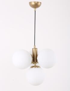 Lampada a sospensione con paralume in vetro oro e bianco ø 15 cm Hector - Squid Lighting