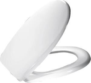 MKW Sedile WC Euro 3000 Plus con coperchio e cerniera in plastica, bianco, 1 pz