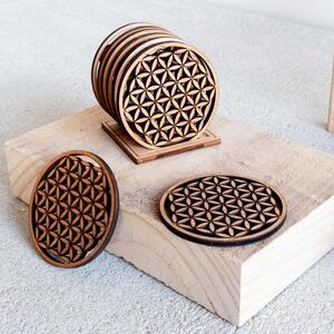 Ikawi - Set Di Sei Sottobicchieri In Legno