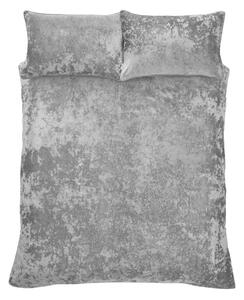 Biancheria da letto matrimoniale estesa in velluto grigio 230x220 cm Crushed - Catherine Lansfield