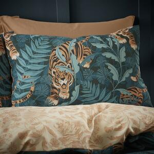 Biancheria da letto singola marrone-verde 135x200 cm Tropic Tiger Leaf - Catherine Lansfield