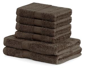 Set di 2 asciugamani marrone scuro e 4 asciugamani marrone Bamby - DecoKing