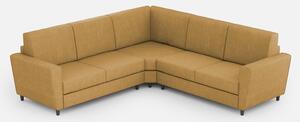 Divano Yasel 2 posti (due sedute da 60cm)+ angolo + divano 2 posti (due sedute da 60cm) misure esterne L.228x228 - Ocra