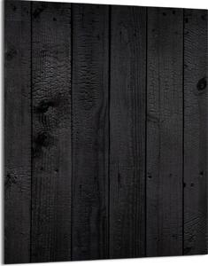 Piano cottura 40x52 Coperchio in Vetroceramica Paraspruzzi Piatto in vetro Tagliere decorativo, legno Nero