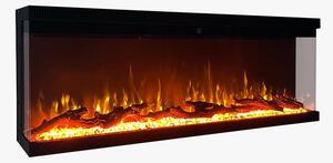 Camino elettrico da parete caminetto a incasso 3 Lati BOSTON130 L127 x P20 x H44