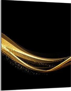 Piano cottura 40x52 Coperchio per piano cottura in Vetroceramica Paraspruzzi Piatto in vetro Tagliere decorativo, Golden Black